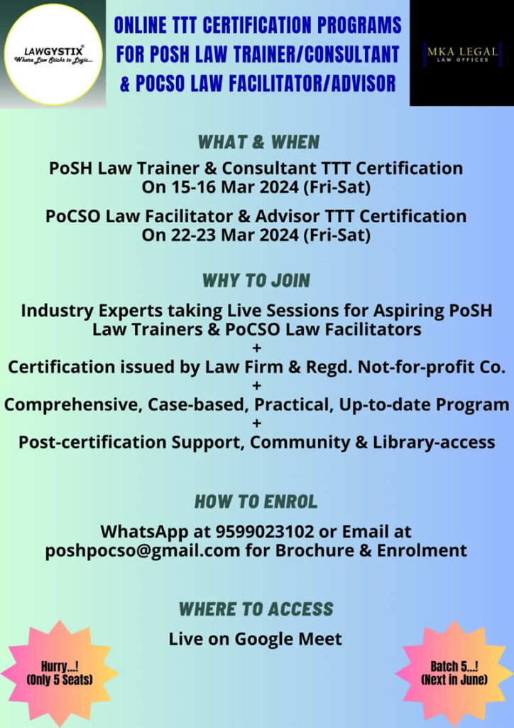 Batch_5_of_PoSH_Law_ConsultantPoCSO_Law_TrainerCombined_TTT_Certification_Program